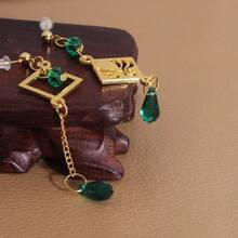 1 Pc Anime Character Kaya Asymmetrical Earring With Tassel Gem Dangle, Anime Eye Wind Earring, Girlfriend Gift Everyday Wear