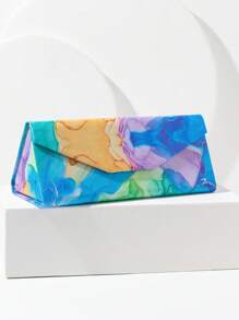 1pc Women's Colorful Painting Print Foldable Eyeglasses Case, Suitable For Outdoor Matching - Multicolor - View 10
