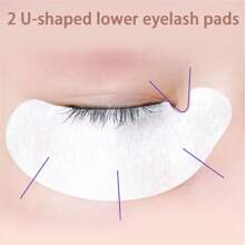 100 piezas Almohadillas para extensión de pestañas, Parches de hidrogel para pestañas, Almohadillas de gel libres de pelusa para maquillaje de ojos, Herramienta de belleza