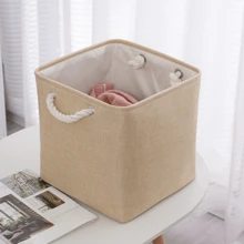 Giỏ đựng đồ bằng vải có tay cầm, màu trơn đơn giản, thùng đựng đồ gia dụng, hộp đựng đồ giặt chống bụi - Một kích thước - Xem 4