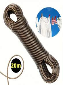 Outdoor Plastic Coated Steel Wire Rope, Suitable For Drying Clothes, Tent Rope, Dog Leash - Coffee Brown - View 1