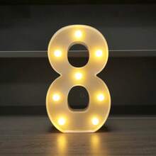 1pc LED Strip Light Marquee Sign - White Illuminated Letter Decoration For Home, Wedding, Birthday And Party - Waterproof Bulbs, 6.3" Height, PVC Material, Battery Powered Box, Ideal For Bar Or Desktop Decor