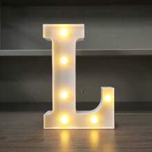 1pc LED Strip Light Marquee Sign - White Illuminated Letter Decoration For Home, Wedding, Birthday And Party - Waterproof Bulbs, 6.3" Height, PVC Material, Battery Powered Box, Ideal For Bar Or Desktop Decor