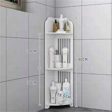 Mensola a 3 ripiani per angolo da bagno, caddy per doccia, portaoggetti, scaffale, unità organizzativa, colore bianco, per casa e bagno, accessorio bagno estivo