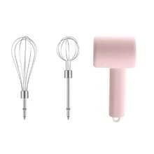 Portable 3-Speed Mixer Electric Hand Mixer With Stainless Steel Whisk Attachment, Compact And Lightweight, Powerful Mixer For Baking And Cooking, Pink - Pink - View 9