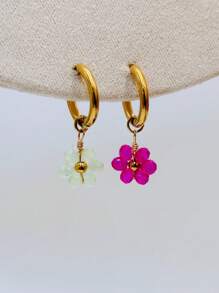 Daisy Flower Bracelet Necklace Anklet Earrings Set, Suitable For Women Spring/Summer Outfits