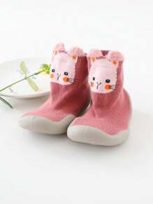 1 par de calcetines de bebé y niño pequeño antideslizantes con diseños de dibujos animados, calcetines para usar en casa para bebés