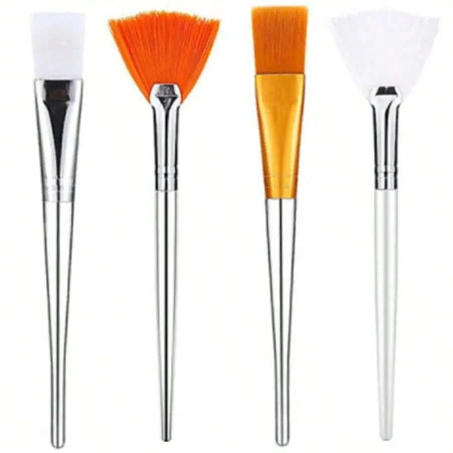 4pcs  Face Mask Brush Set Includes Soft Fan Facial Brushes Acid Applicator Brush Makeup Tools For Eyelash Mask Mixed Cream - 1 - View 1
