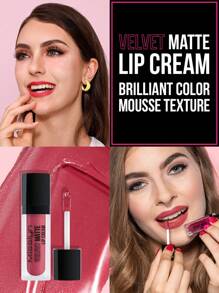 Misslyn VELVET MATTE LIP CREAM, Lightweight, Long Lasting High Impact Color, Smooth And Creamy Texture, Silky Velvety Finish, High-Intensity Matte Color, Against Dryness, Y2K Makeup Party Beach Travel Holiday Camping Outdoors Present Rose Fashion Girl New Year Cosmetic Cosplay Best Trip Festivals Color Fancy Campus School Charm Vibe Cny Chinese New Year, Valentine's Day Gifts