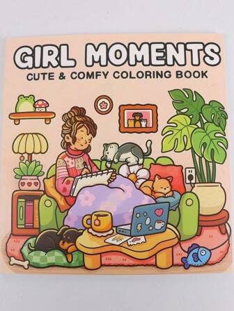 Girl Moments: Coloring Book For Adults And Teens Featuring Cute Cozy Daily Activities For Relaxation (Cozy Spaces Coloring),Back To School,School Supplies