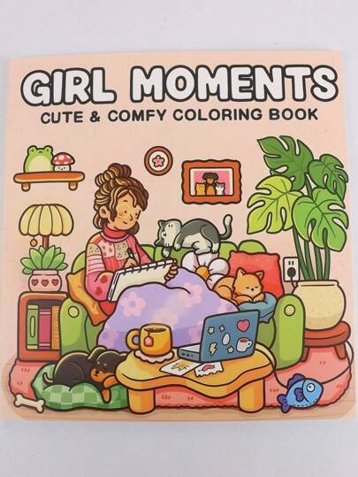 Girl Moments: Coloring Book For Adults And Teens Featuring Cute Cozy Daily Activities For Relaxation (Cozy Spaces Coloring),Back To School,School Supplies