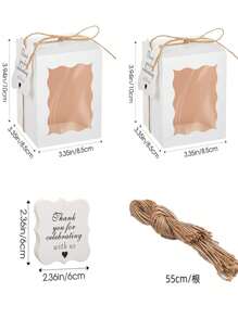 Set de 10 cajas transparentes cuadradas con ventana, bolsas para regalo de maceta de flores, pastel, para Día de la Madre, regalos de dama de honor, regalos de graduación, regalos de cumpleaños, regalos de boda