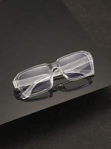 1 PC Men's Acrylic Light Business Rectangle Fashion Eyeglasses For Daily Reading And Work Commuting Glasses Accessories