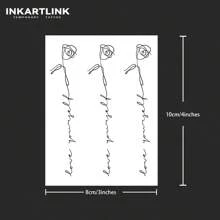 INKARTLINK Revolutionary Tattoo Technology, Semi-Permanent Tattoos, Line Drawing Roses, Realistic Tattoos, Heart-Touching Tattoos, Temporary Tattoos, Waterproof, Authentic Tattoo Appearance, Niche Design Tattoos, Juice Tattoos, Plant Tattoos - Black - View 6