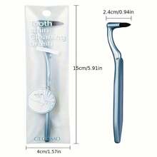 Manual Teeth Stain Removal Brush For Deep Teeth Cleaning - Portable Plaque Removal Oral Care Tool With Ergonomic L-Shaped Design, No Power Or Batteries Required