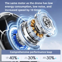 100档可调高速便携式手持涡轮风扇，USB充电迷你风扇，超长电池续航 - 紫色 - 查看 6