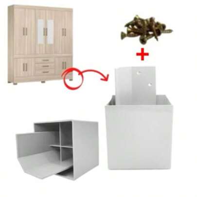 Pés para guarda roupa, racks e armários kit com 8, 6 ou 4 pés cor: BRANCO