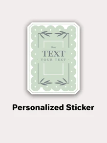 Adesivos Personalizados Verdes de Botânica - Etiquetas Adesivas Personalizadas para Casamentos, Festas e Presentes - Conjunto com 30 Peças, 2 Polegadas e Formatos Mistos, Design Elegante e À Prova d'Água para Scrapbooking e Envelopes, Material Escolar, Volta às Aulas