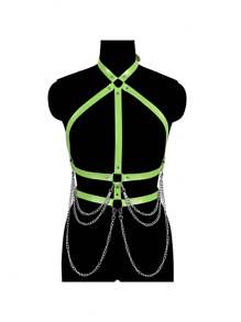 Adjustable Punk Style Leather Body Chain, Waist Belt, Belly Chain, Suitable For Women And Girls, Party Accessories - A - View 9
