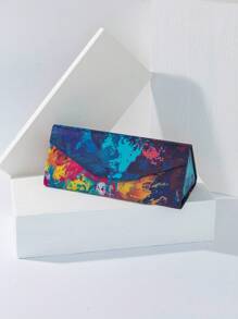 1pc Women's Colorful Painting Print Foldable Eyeglasses Case, Suitable For Outdoor Matching - Multicolor - View 9