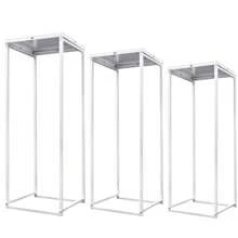 CNCEST Set Of 3 Metal Wedding Flower Vase Stand, Square Rack Flower Holder For Wedding Home Living Room & Patio Decor White - 白色 - 查看 9