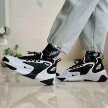 Nike Zapatillas retro de estilo chunky de gama alta AIR ZOOM 2K de color negro y blanco estilo panda, zapatos deportivos casuales ligeros - Blanco y Negro - Ver 2
