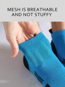 5 双男士轻质网眼透气吸汗运动短袜，适合夏季、休闲、工作、学校、办公室、青少年和青年尺码 39-44