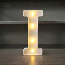 1pc LED Strip Light Marquee Sign - White Illuminated Letter Decoration For Home, Wedding, Birthday And Party - Waterproof Bulbs, 6.3" Height, PVC Material, Battery Powered Box, Ideal For Bar Or Desktop Decor