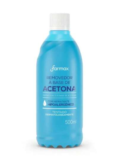 Acetona Farmax 500ml – Removedor de Esmalte Profissional, Limpeza Rápida e Eficiente, Não Resseca as Unhas, Ideal para Manicure e Pedicure, Alta Qualidade, Uso Profissional e Doméstico, Produto Original