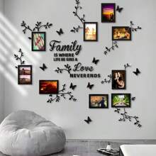 1 pieza Adhesivo de pared de marco acrílico creativo con diseño de rama de árbol, 9 ramas de marco con decoración de pared de rompecabezas de mariposa, adhesivo de marco de rama acrílico, regalo para cumpleaños, festivales, adecuado para sala de estar, dormitorio, estudio, entrada, decoración de pared de fondo de sofá, regalos de graduación, decoración de habitación, decoración del hogar, decoración de baño, decoración de dormitorio, decoración de habitación, artículos de decoración de sala de estar, decoración del hogar, papel tapiz de pared de sala de estar, pegatinas personalizadas