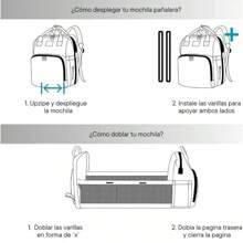 HuaTang Pañalera Expandible Impermeable Y Cambiador Mochila 3 En 1 Color (Rosa,Azul,Gris)