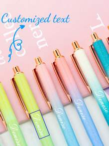 Stylo à bouton-poussoir personnalisé avec finition métallique scintillante, stylo à bille publicitaire en métal personnalisé à bouton-poussoir, stylo à bille publicitaire créatif à finition métallique scintillante, cadeau de retour à l'école, cadeau pour les enseignants/amis