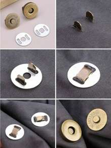 1/3/6pcs Magnetic Alloy Snap Closure, Hand Sewn Magnetic Snaps For DIY Fashion Crafts, Vintage Bag Metal Clasp Turn Locks Twist Button, For Shoulder Bags & Clothes, Diy Crafts Accessory, For Diy Handbag, Leather Craft Bag Purse, Hardware Elegant Golden Bag Accessories, Handmade Bag Accessories