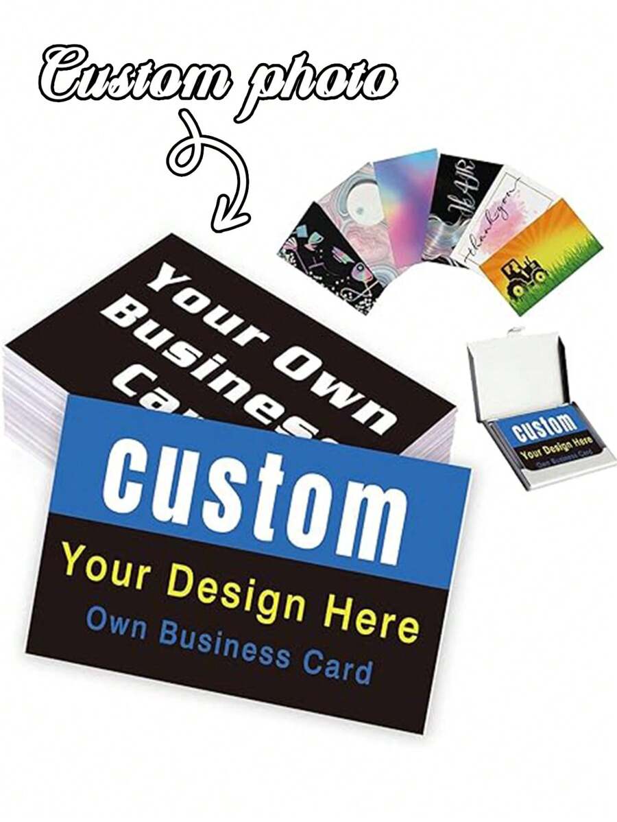 Spersonalizowane wizytówki, 200/500/1000 szt., rozmiar: 9x5,4 cm/3,5x2,1 cala, możliwość personalizacji za pomocą logo, grafiki, tekstu dla firm, podziękowania, zaproszenia, profilu firmy, promocji produktu