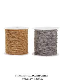 2/10 mètres Chaîne d'extension en acier inoxydable 2/3/4 mm Chaînes de collier dorées pour accessoires de fabrication de bracelets, de bijoux et d'artisanat