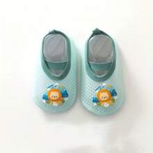 1 Pair Newborn Baby Floor Socks, Thin Toddler Anti-Slip Indoor Shoes, Breathable Mesh Design, Suitable For Boys And Girls In Spring & Autumn