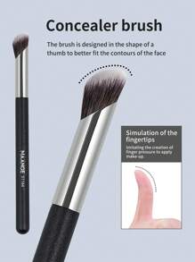 MAANGE 8pcs Makeup Tool Kit 3pcs Basic Makeup Brushes Set Foundation Concealer Details Brushes Soft Dense Fiber 2pcs Triangle Velvet Powder Puff 1pc Beauty Cosmetics Blending Sponge Egg 2pcs Mini Air Cushion Puff For Travel, Party Reapply Makeup - 黑色 - 查看 3
