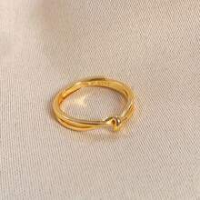 女士不锈钢结戒指 女孩金色星形指环 复古简约珠宝礼物