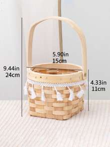 1pc Handwoven Flower Basket, Gift For Women's Day, Teacher's Day, Mother's Day, Succulent Basket, Storage Basket, Rattan Gift Basket