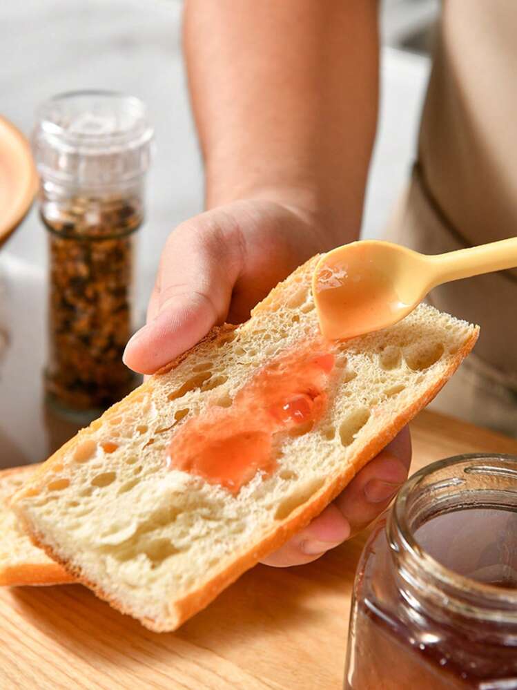 1 Pieza Espátula doble para mermelada, mini raspador multifuncional de silicona con dos cabezales, raspador de botes de mermelada - Multicolor - Añade 3