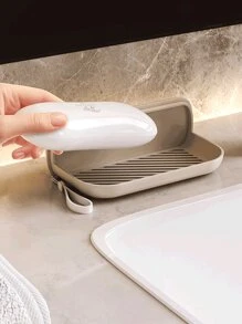 1pc Portable Travel Soap Dish With Lid, Sealed Drainage Soap Box, Bathroom Soap Storage Holder - Multicolor - View 7