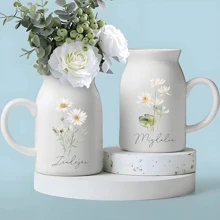 Personalized If I Were Flowers I'd We'd Pick You Mum Nanna Grandma Home Wild Flower Lavender Floral Ceramic Small Vase Jug Mug Birthday Gift Gift For Her, Nan, Nanny, Mum Gift, Mamma, Mother's Day Gift, Grandma Gift, Granny Gift, Mother Of Bride Gift, Mother Of Groom Gift, Auntie Gift, Godmother Gift, Multi-Functional, Ornamental, Anti-Mold, Reusable, Easy To Clean, Adorable, High-Quality, Cute, Modern, Custom, Personalized, Unique, Ideal Gifts For Him, Ideal Gifts For Kids, Bathroom, Home Graduation - Multicolor - View 6