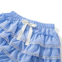 Women Lolita Bloomers Cute Ruffle Shorts Lace Pumpkin Pants Sexy Boyshorts Layered Bottoms Y2k Fairy Lace Layered Sweet Pettipants - Màu xanh lam - Xem 6