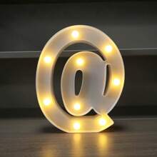 1pc LED Strip Light Marquee Sign - White Illuminated Letter Decoration For Home, Wedding, Birthday And Party - Waterproof Bulbs, 6.3" Height, PVC Material, Battery Powered Box, Ideal For Bar Or Desktop Decor