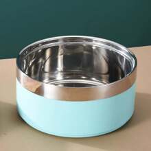 1pc Stainless Steel Pet Bowl, Anti-Slip And Anti-Spill Design, Large Capacity For Medium & Large Dogs Food And Water - Multicolor - View 14