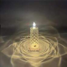 AMILL 3/6pcs Crystal LED Flameless Candles - Realistic Flickering Effect, Button Battery Powered, Durable Plastic Construction, Ideal For Home, Parties, Weddings, Birthdays, Valentine's Day Decorations, No-Smoke Ambiance Lighting - ánh sáng trắng ấm áp - Xem 7