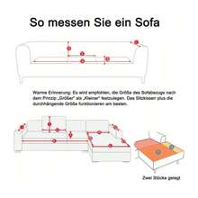 Anti-rutsch Sofabezug, Chenille-Sofabezug, universeller Sofaschutz für alle Jahreszeiten, einfarbiger rutschfester Sofabezug, mehrere Größen zur Auswahl, geeignet für Schlafzimmer, Büro, Wohnzimmer, orange, blau, grau, grün, beige - Grau - Übersicht 7