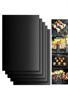 1PC/4PCSTấm lót lò nướng chống dính phủ sợi thủy tinh màu đen có thể tái sử dụng, Tấm lót lò vi sóng, Tấm lót lò nướng - Nhiệt độ cao, Tấm lót lò vi sóng, Tấm lót lò nướng chống dính - màu đen - Xem 4