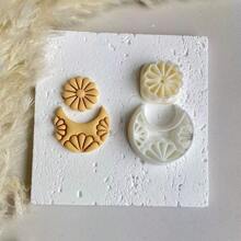 1pc/2pcs Moon & Flower Shaped Polymer Clay Mold For Jewelry Making - Moon Flower - View 5