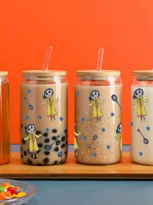 1pc Themed Cup, Can Shaped Cup, Christmas Gift, For Family And Friends, Reusable Iced Coffee Cup, Tea, Juice, Milk, Birthday Gift, Beverage - F - View 7